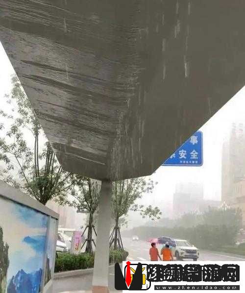 下雨天公交车站避雨有技巧